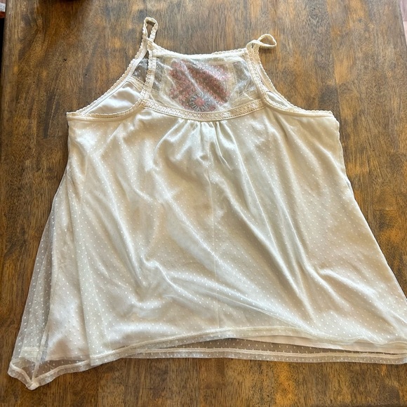 Women's Cream Lace Tank Top size XL Boho - Picture 2 of 4
